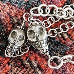 Silver skull bracelets